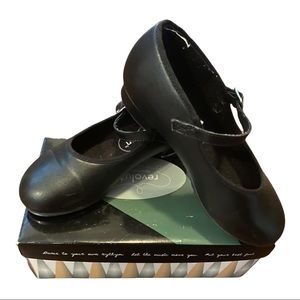 Revolution GIRLS Black TAP SHOES Dance 1.5 AD  #821